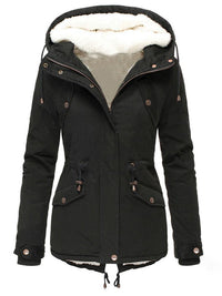 Damen Wasserabweisende Winterjacke mit Kapuze und Kordelzug