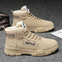 Herren Hohe Sneaker mit Fellfutter und Knöchelriemen