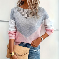 Damen Weiter Rosa Pullover mit Langarm