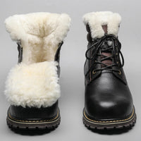 Herren Leder Winterstiefel mit Teddyfutter