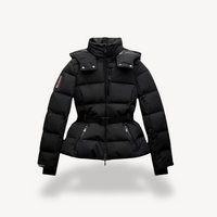 Damen Gesteppte Winterjacke mit Taillengürtel und Stehkragen