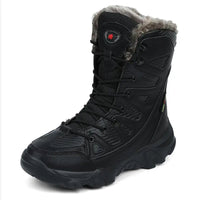 Herren Hohe Winterstiefel mit Fellkragen und Schnürung