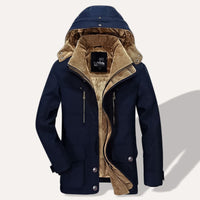 Herren Winterjacke mit Kapuze und Manschetten