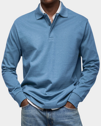 Herren Langarm Poloshirt mit Knopfleiste und Polokragen