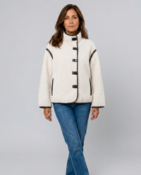 Damen Kurze Fell Winterjacke mit Kapuze