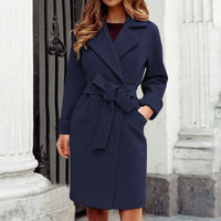 Damen Trenchcoat mit Reverskragen und Bindegürtel