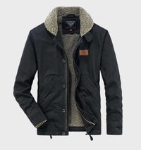 Herren Winterjacke mit Teddyfutter und Stehkragen