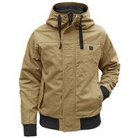 Herren Bomber Winterjacke mit Kapuze und Rippbündchen