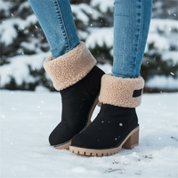 Damen Gefütterte Wildleder Stiefeletten mit Fellkragen