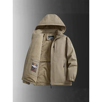 Herren Gefütterte Winterjacke mit Stehkragen und Kapuze