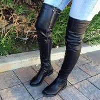 Damen Overknee Stiefel mit Blockabsatz