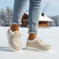 Damen Canvas Slipper mit Plüschfutter