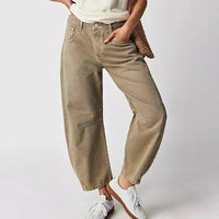 Damen Hochtaillierte Weite Jeans