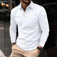 Herren Schmales Langarm Poloshirt mit Polokragen