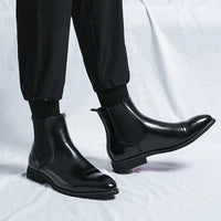 Herren Leder Chelsea Boots mit Zehenkappe