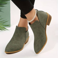 Damen Wildleder Stiefeletten mit Blockabsatz