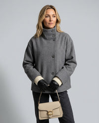 Damen Winterjacke mit Stehkragen und Knopfleiste