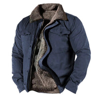 Herren Wasserabweisende Winterjacke mit Fellkragen und Kapuze