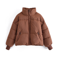 Damen Wasserabweisende Winterjacke mit Stehkragen und Rippbündchen