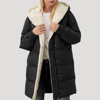Damen Gesteppte Winterjacke mit Wickeloptik
