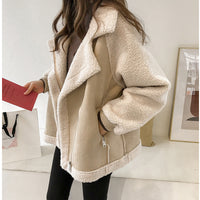 Damen Oversized Winterjacke mit Knopfleiste