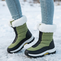 Damen Gefütterte Winterstiefel mit Fellrand und Profilsohle