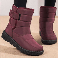 Damen Gefütterte Wasserdichte Winterstiefel mit Klettverschluss