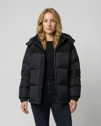Damen Gesteppte Winterjacke mit Kapuze und Seitentaschen